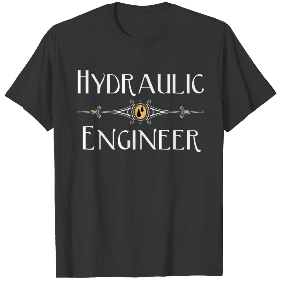 Hydraulic Engineer Decorative White Line T Shirts