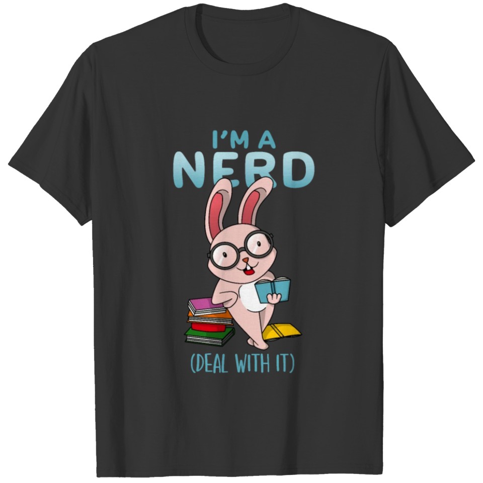 Cute Nerd Bunny Reader Book Lover T Shirts