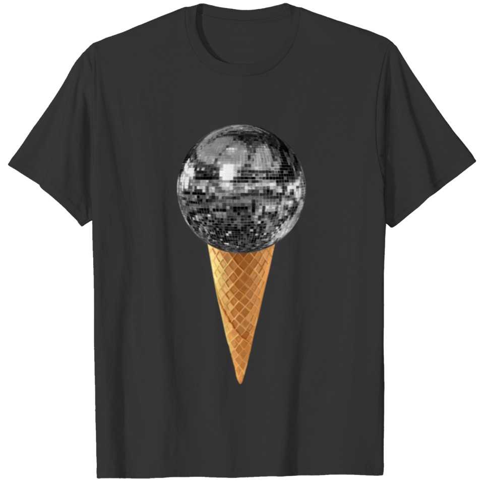 Silver Disco Ball Ice Cream Cone T Shirts