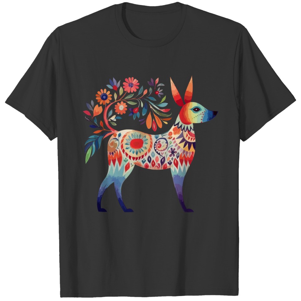 Mexican dog folk art T Shirts