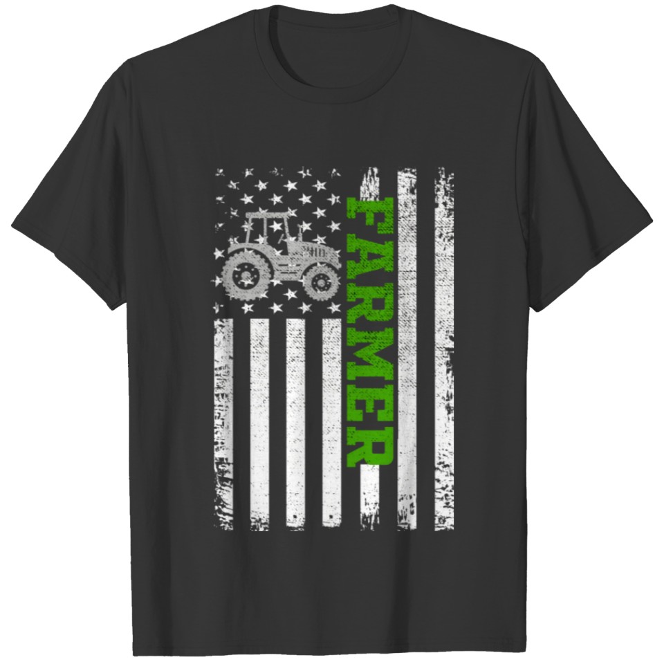 Farmer American Flag Patriotic Gift T Shirts
