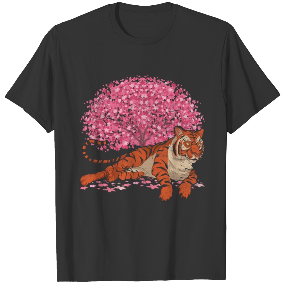 Cherry Blossom Tree Predator Gift Sakura Tiger T Shirts
