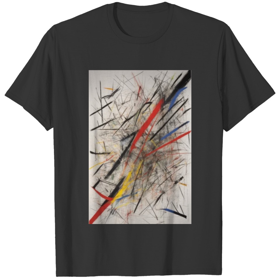 Abstract Painting with Red and Yellow Accents T Shirts