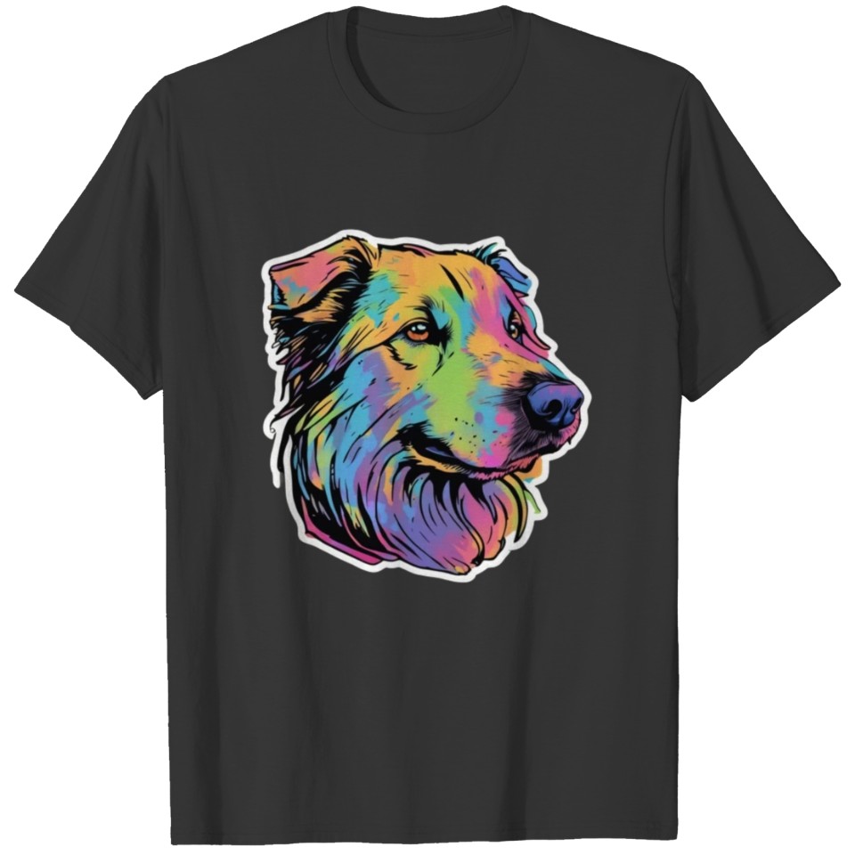 Dog Colorful Dog Color Splash T Shirts