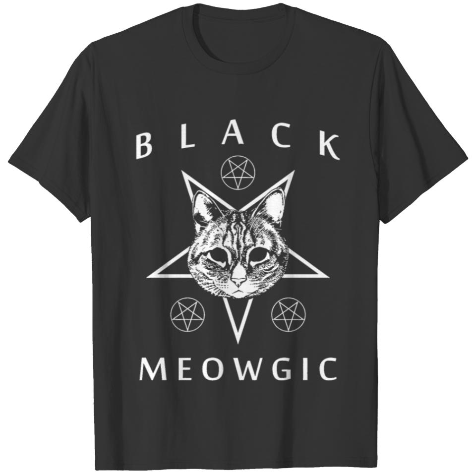 Black Meowgic Gothic T Shirts