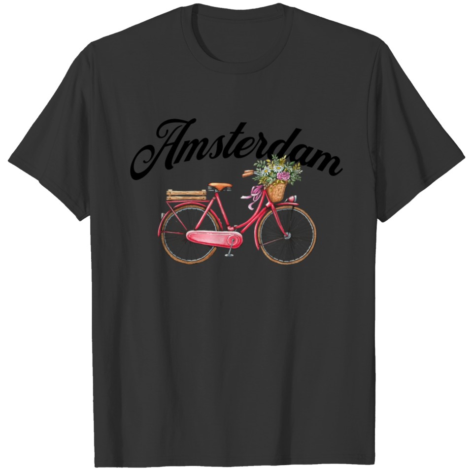Amsterdam Bicycle Tour Retro Design Men Women T Shirts