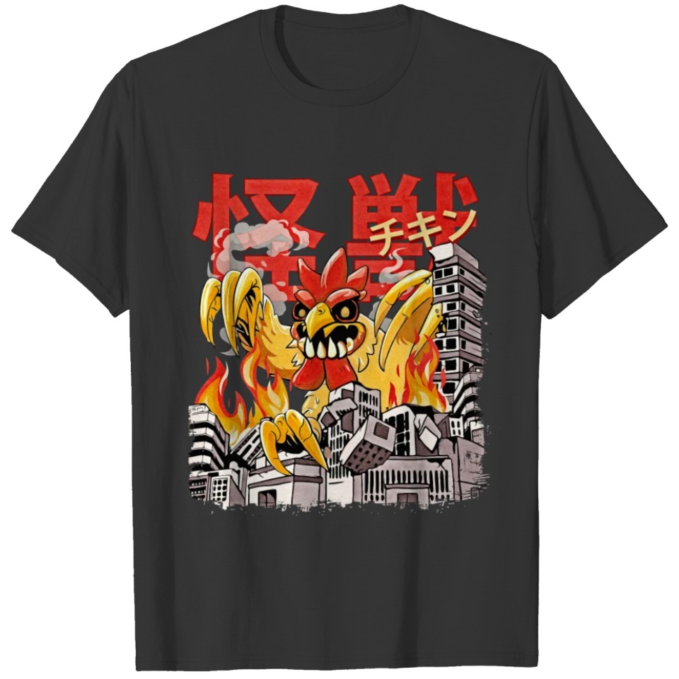Kaiju Chicken Japanese Anime Monster Farm Animal T Shirts