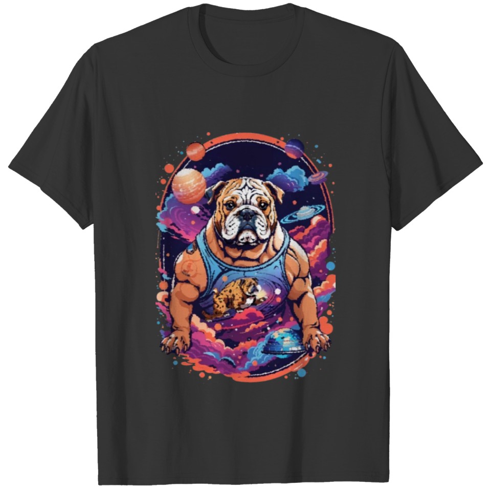 x dog Space galaxy T Shirts