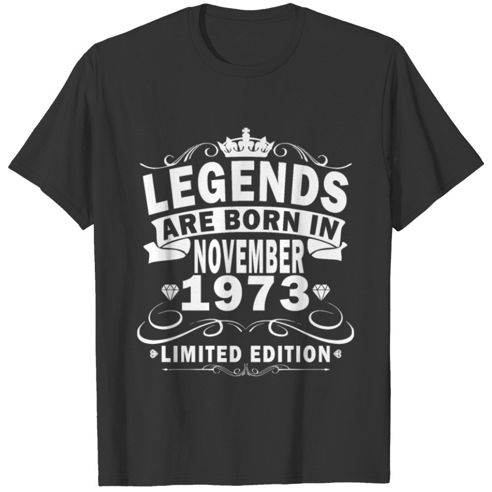 Vintage November 1973 Retro Anniversary Gift T Shirts