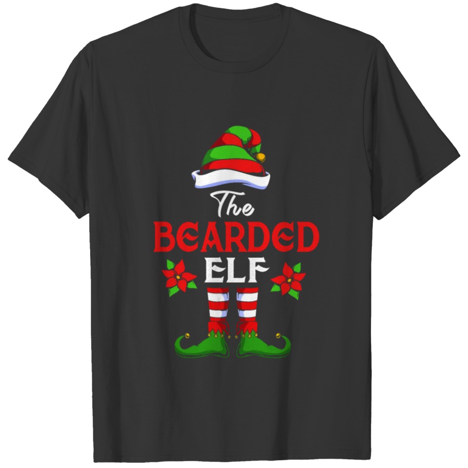 Elf Family Matching Christmas Party Office Bearded T Shirts