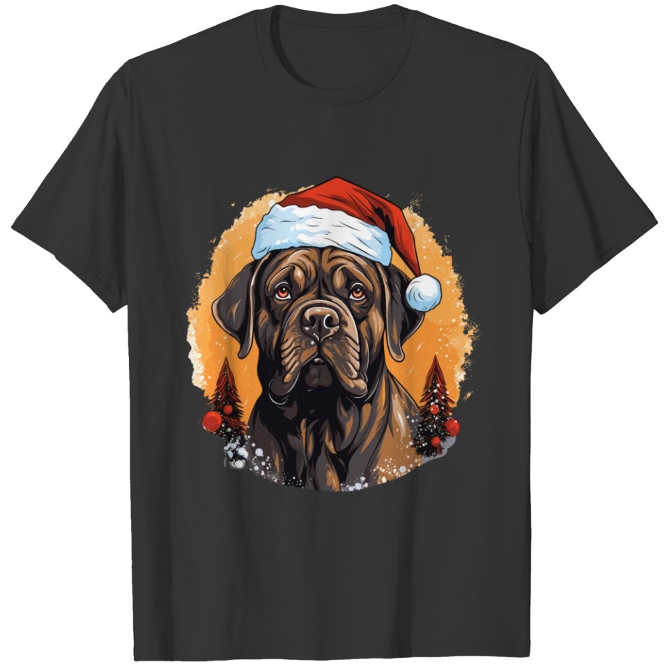 Dog of the Mastiff breed christmas party T Shirts