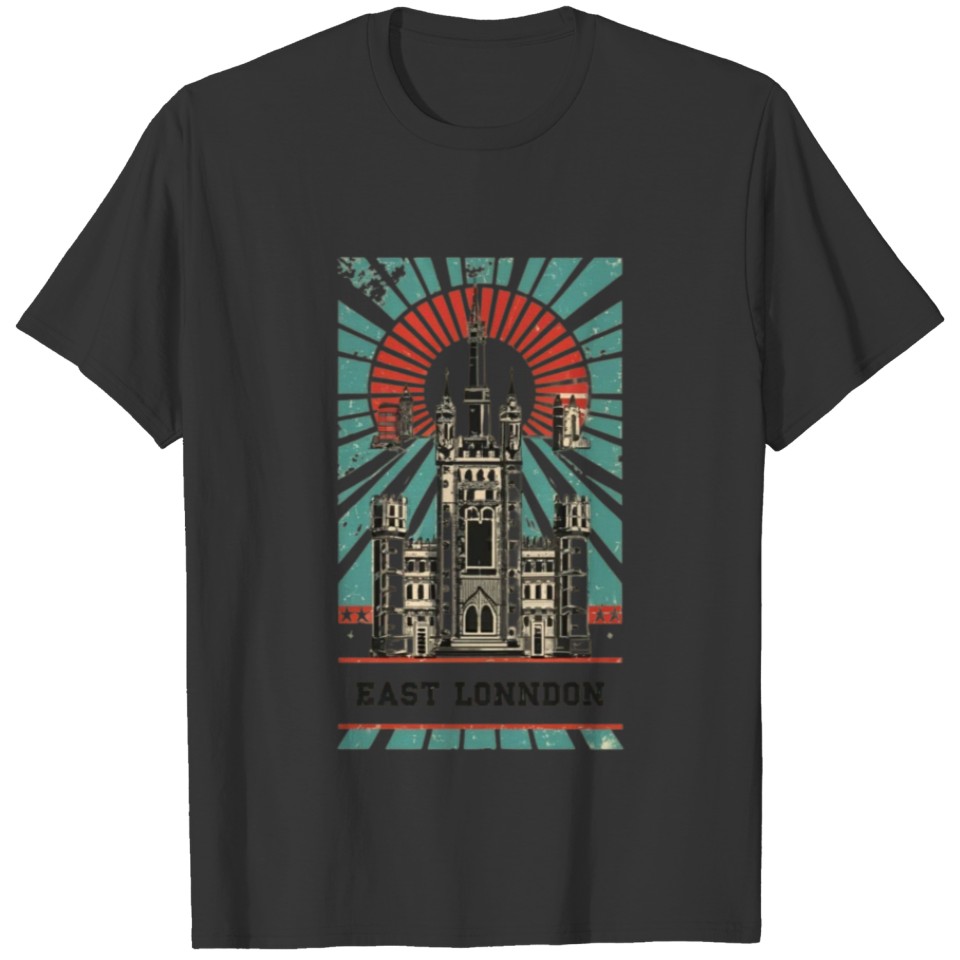 Vintage Retro Sun Castle East London T Shirts