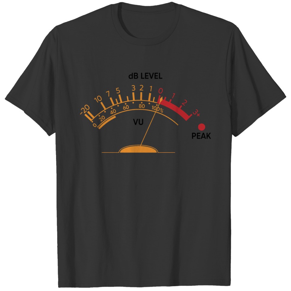 Volume VU Meter Vintage Audio Engineer Recording T Shirts