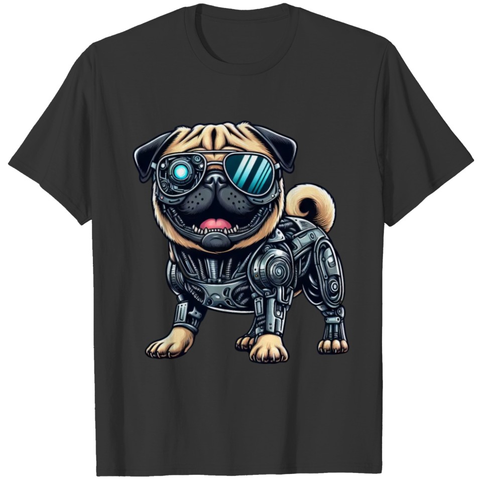 Pug Cyborg - Bionic Robot Dog T Shirts