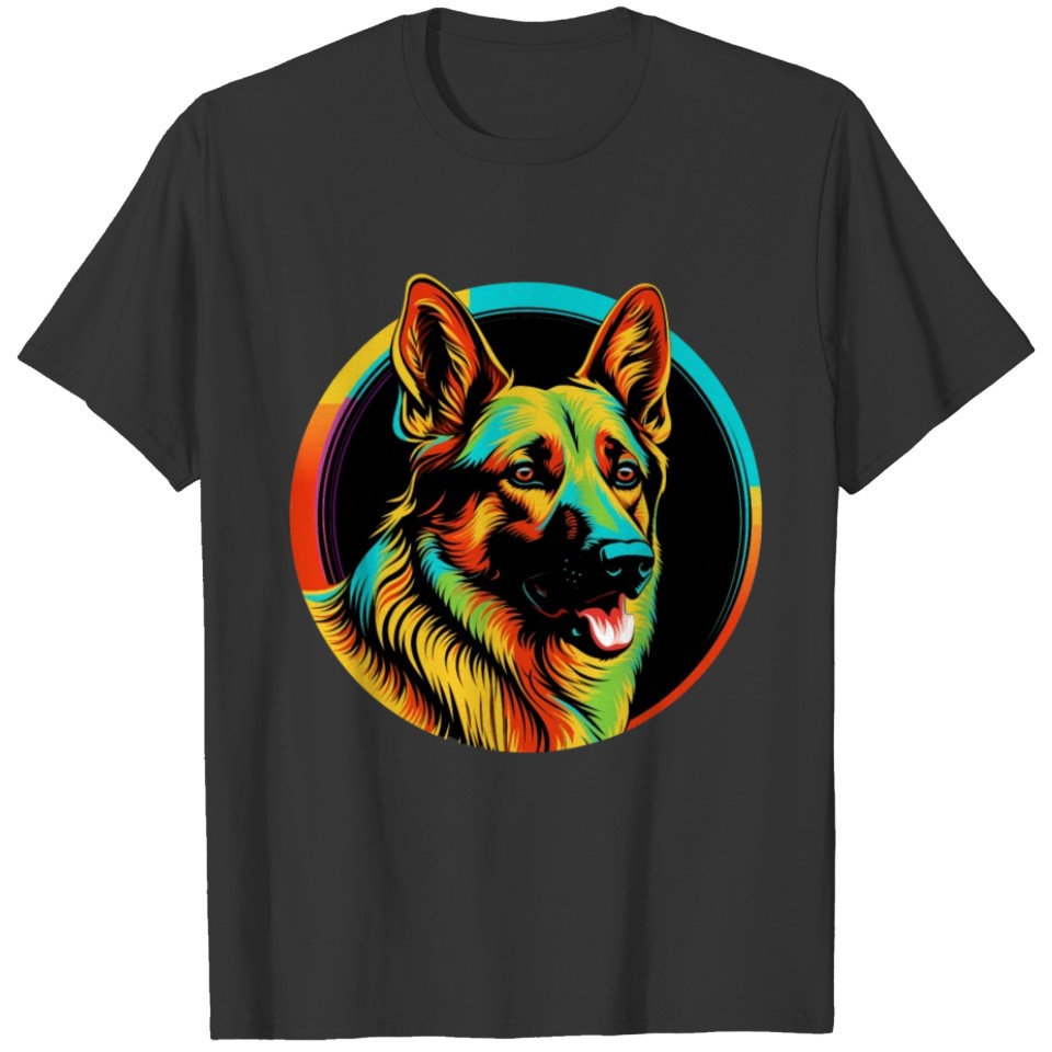 German Shepherd Funny Dog Pop Art Pet Love Mom T Shirts