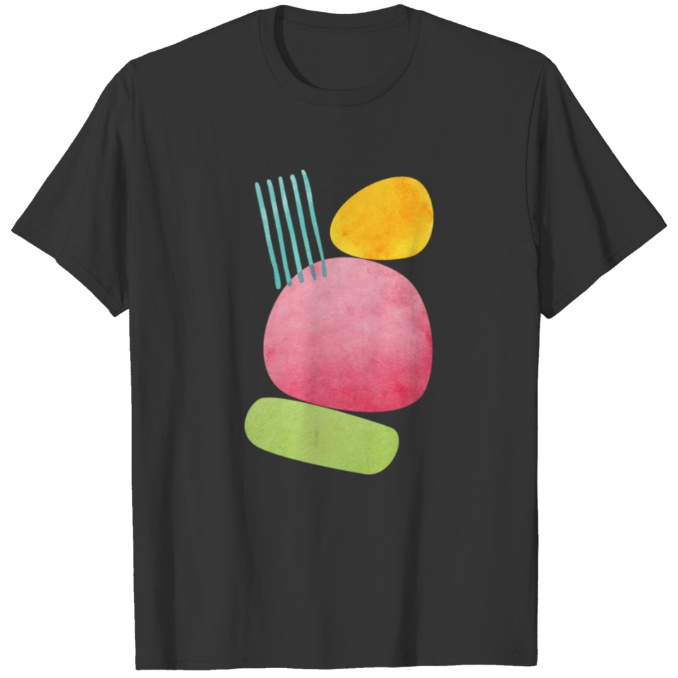 Abstract Geometric Overlap Watercolor Water Sun T Shirts