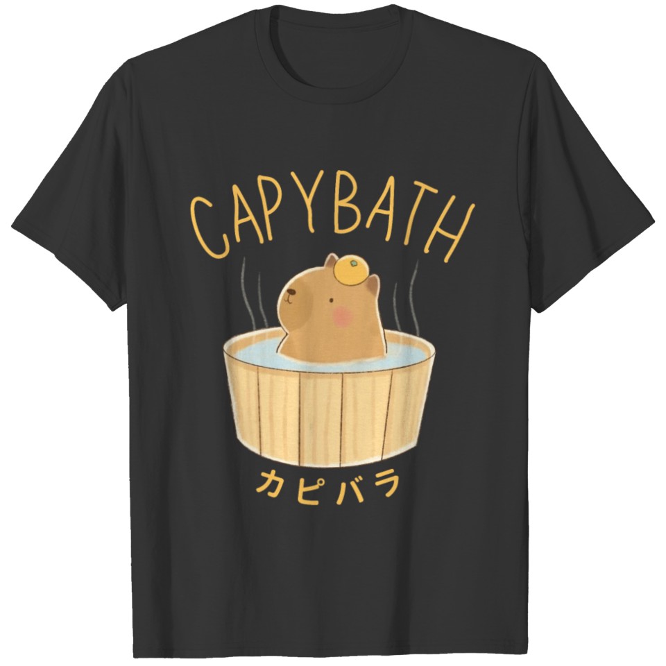 Capybara Bath Cute Animal Japan Style Adorable Pet T Shirts