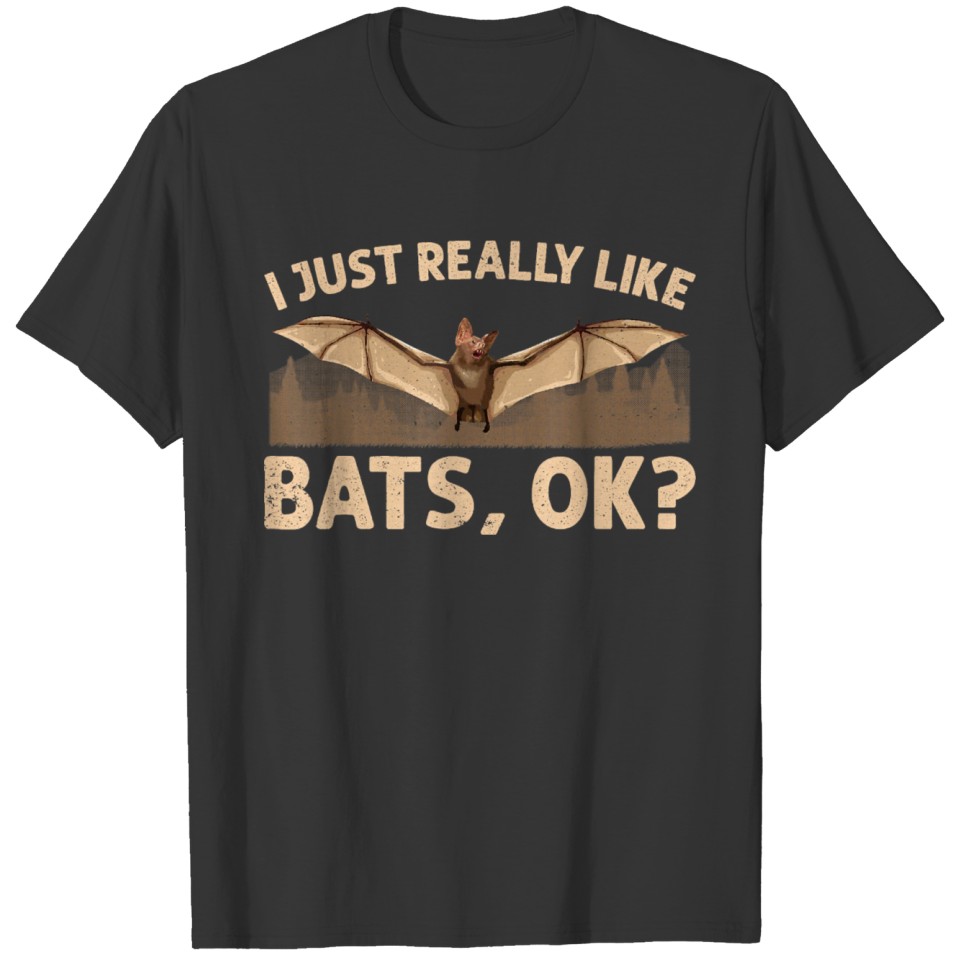 Cute Bat Design For Men Women Nocturnal Animal T Shirts