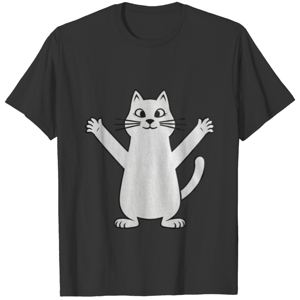 Black Cat Holding On T Shirts