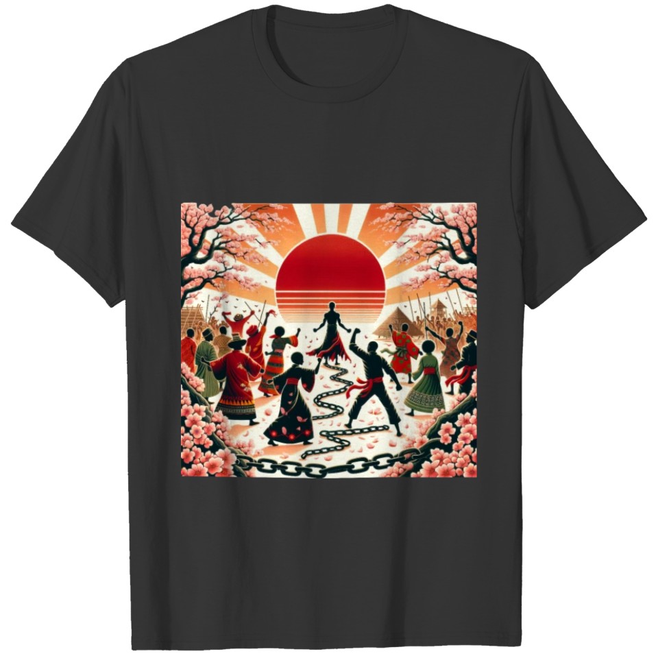 Japanese Style Juneteenth Celebration T Shirts