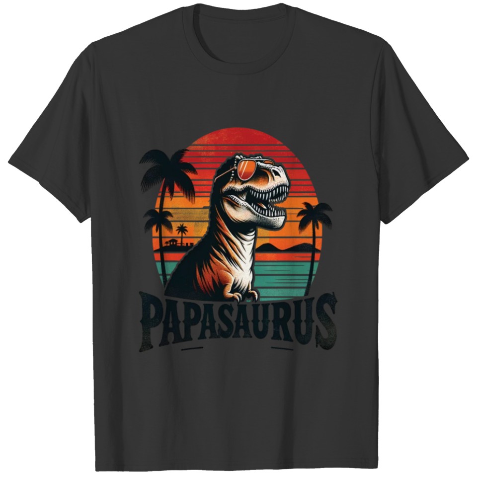Happy Papasaurus T-rex Dino Funny Father Dinosaurs T Shirts
