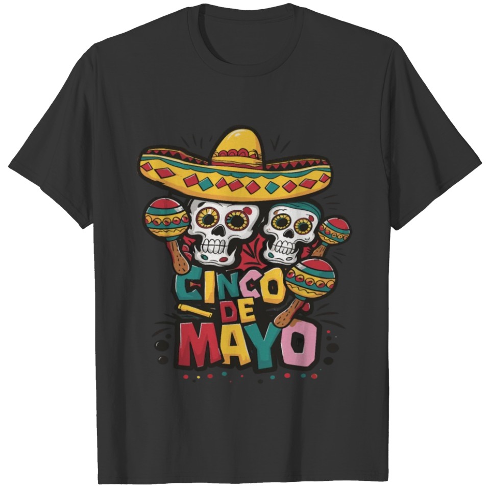 Cinco De Mayo Skull Sombrero Fiesta Mexican Men T Shirts