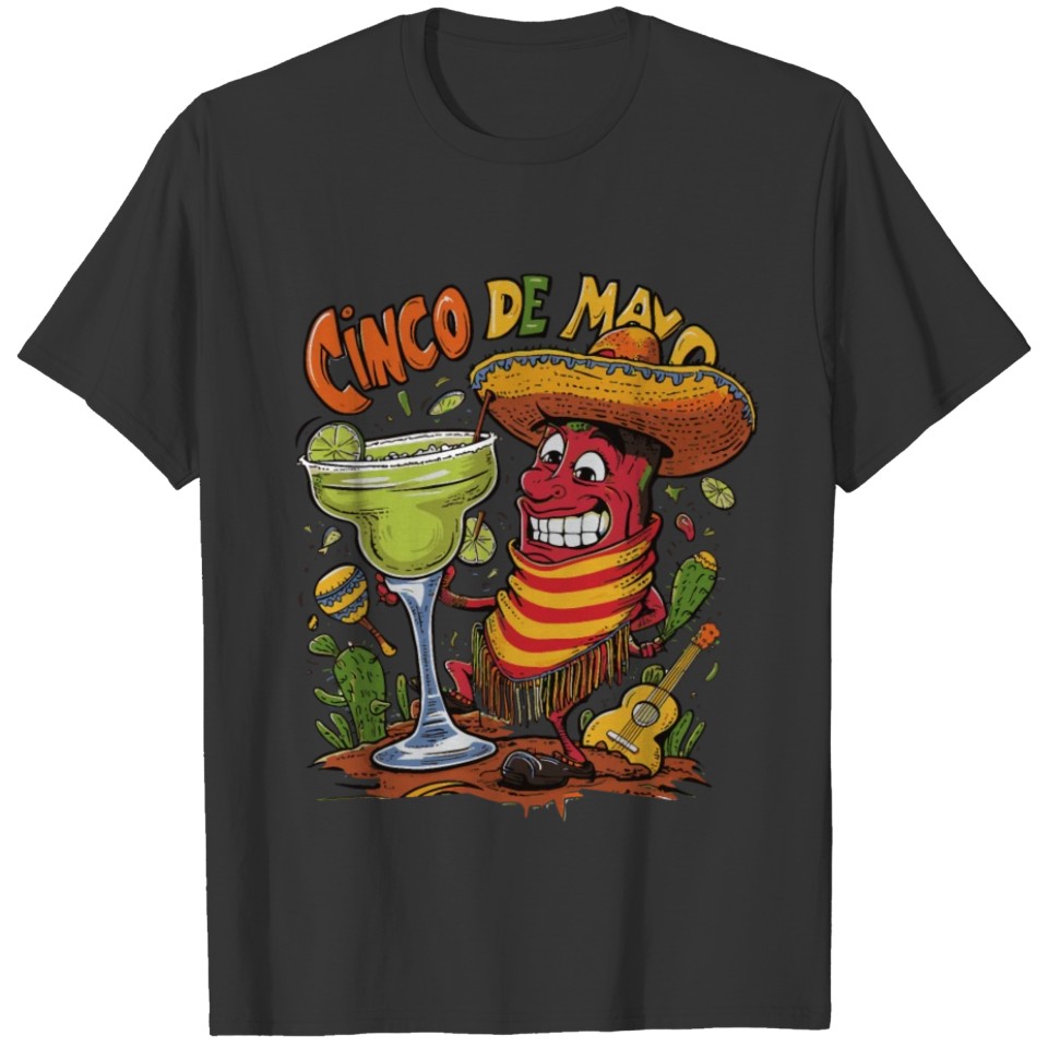 Cinco De Mayo chili Sombrero Fiesta Mexican Men Wo T Shirts