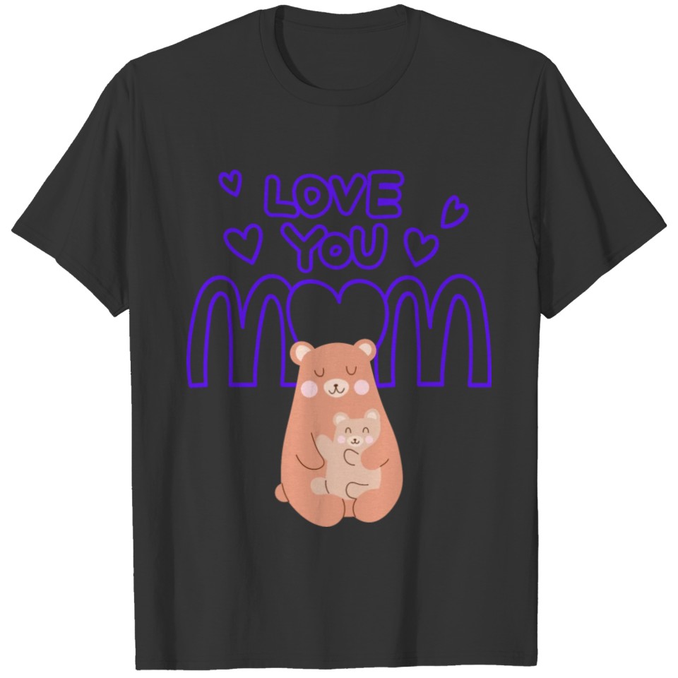 Peach Cute Mom And Baby Bear Mother s Day Card 2 T Shirts