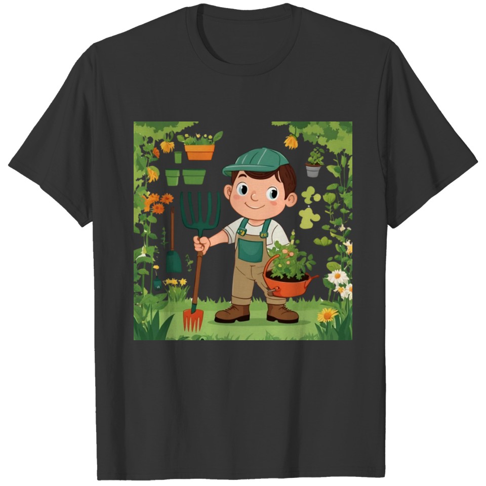 Garden boy in the garden T Shirts