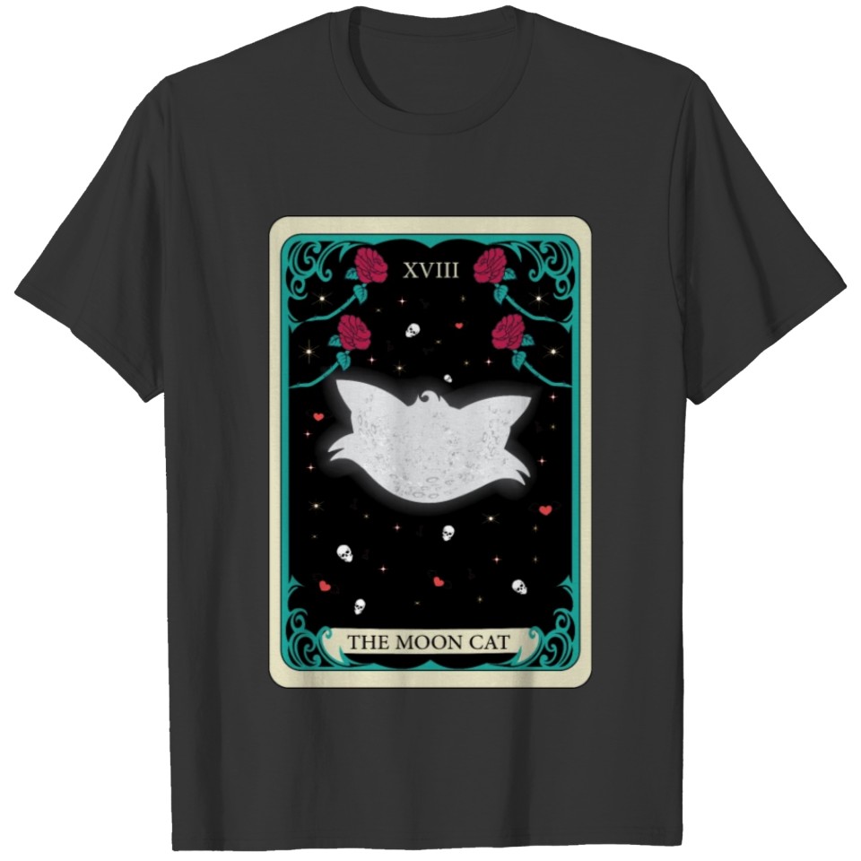 the moon cat T Shirts tarot card gift for mom and dad