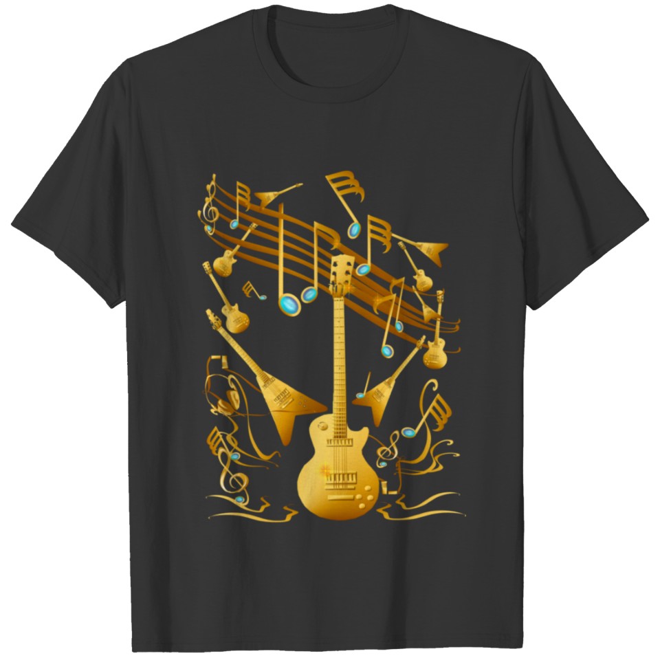 Gold Guitar Party T-shirt
