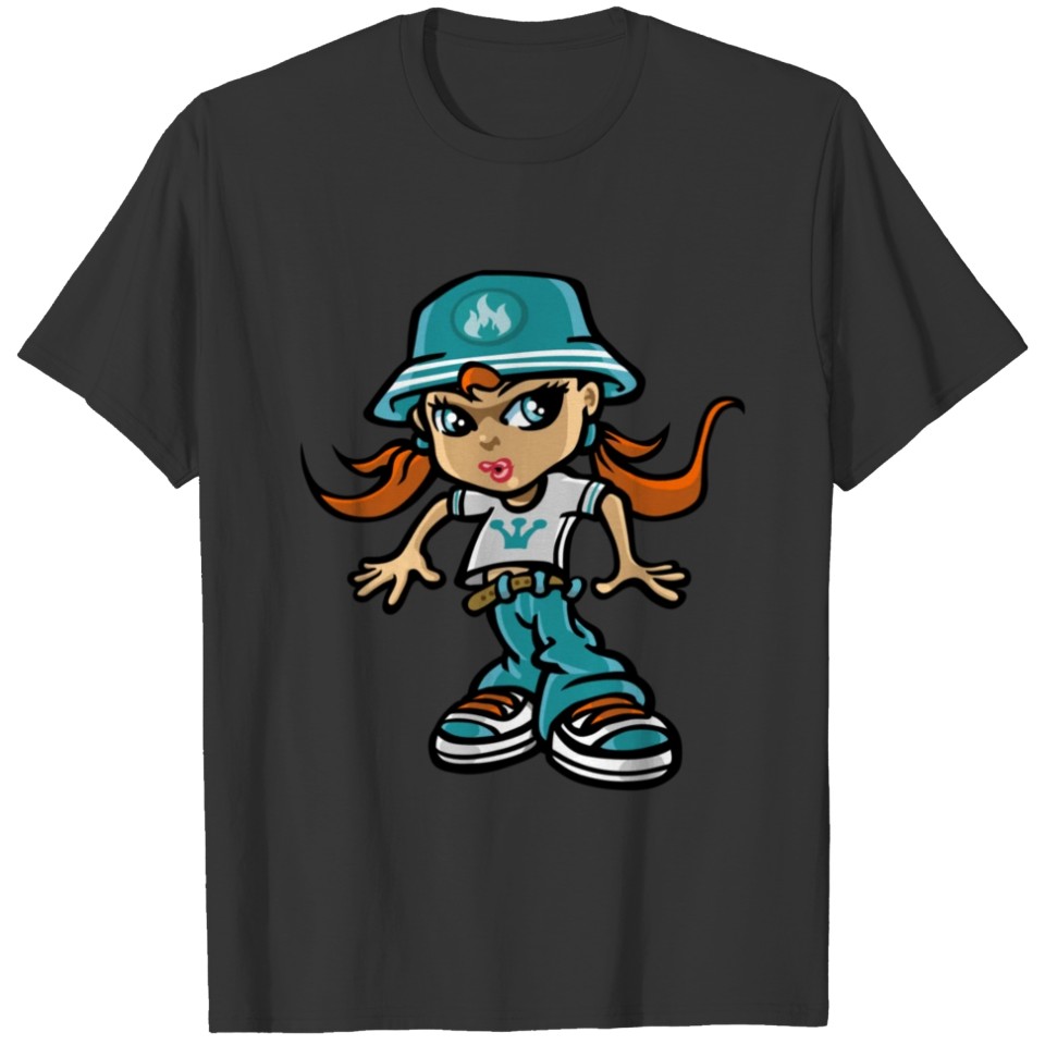 Hip hop girl and bob T-shirt