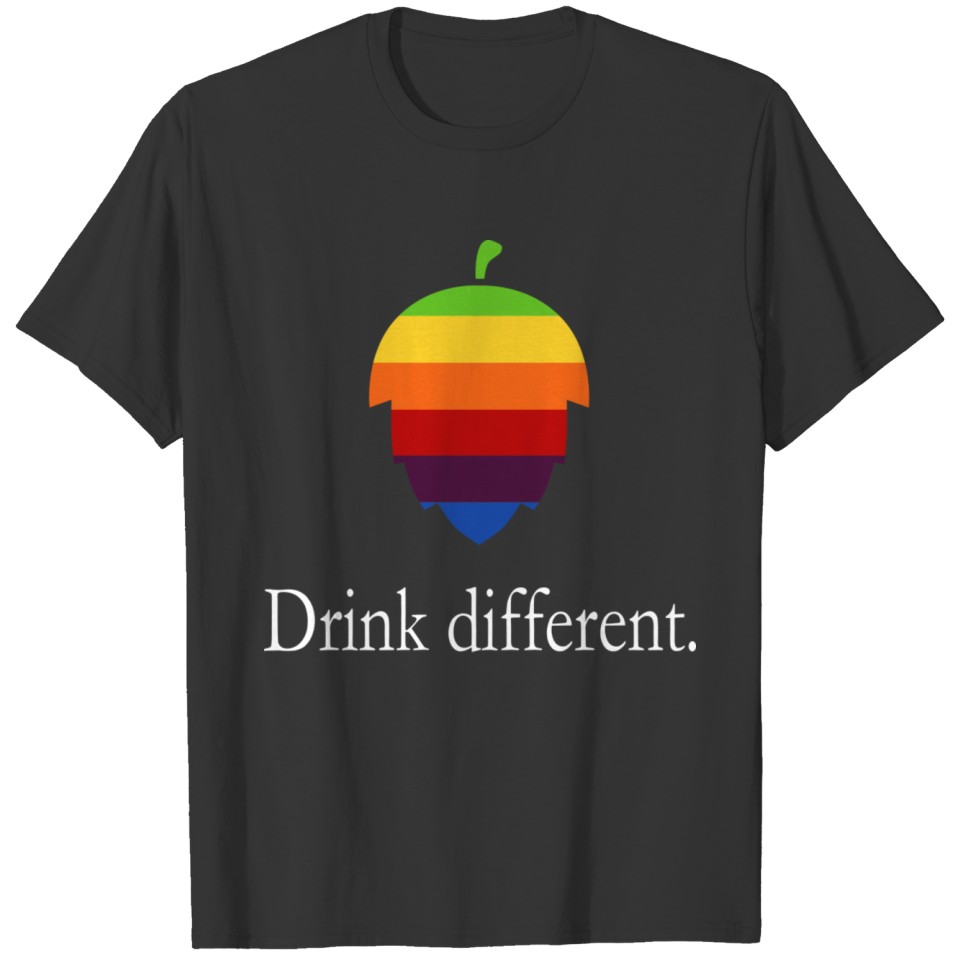 Drink different - hops logo in Apple style T-shirt