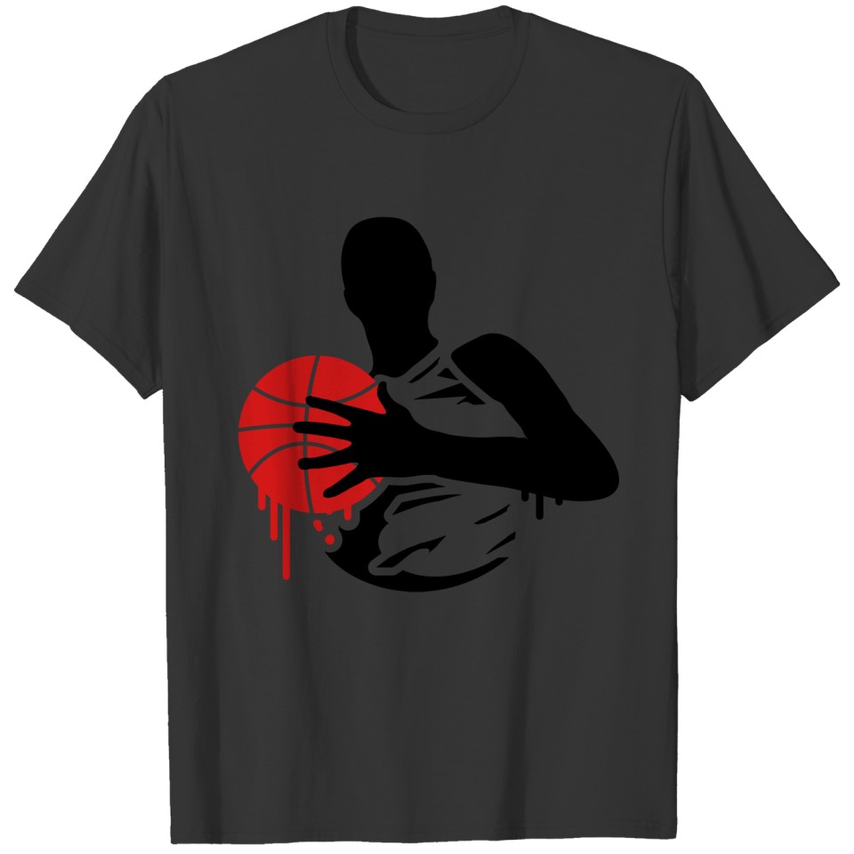 basketball player with a basketball T-shirt
