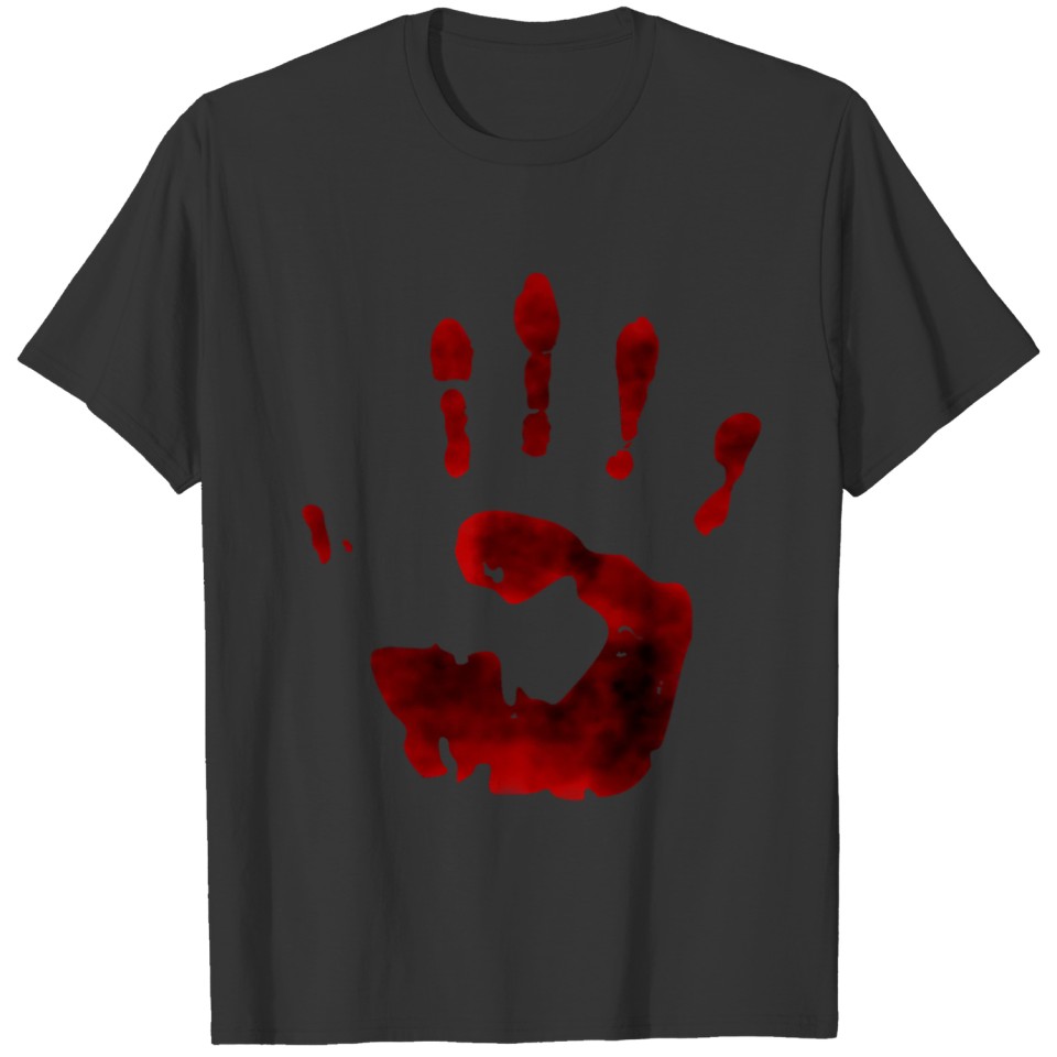 bloody hand stamp T-shirt