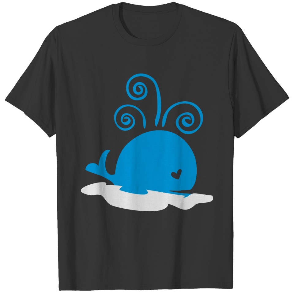 Lovely whale spouting water T-shirt