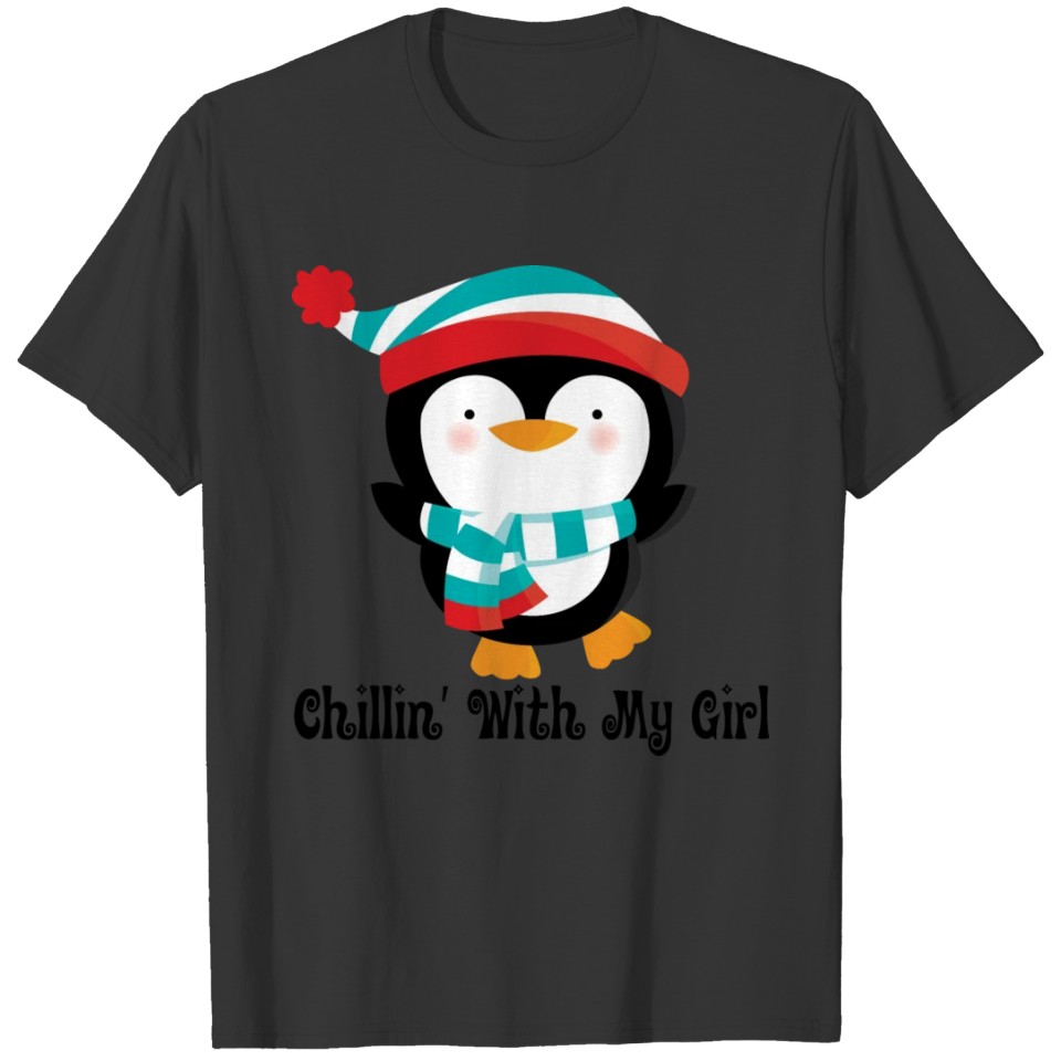 Penguin Couples Chillin With My Girl T-shirt