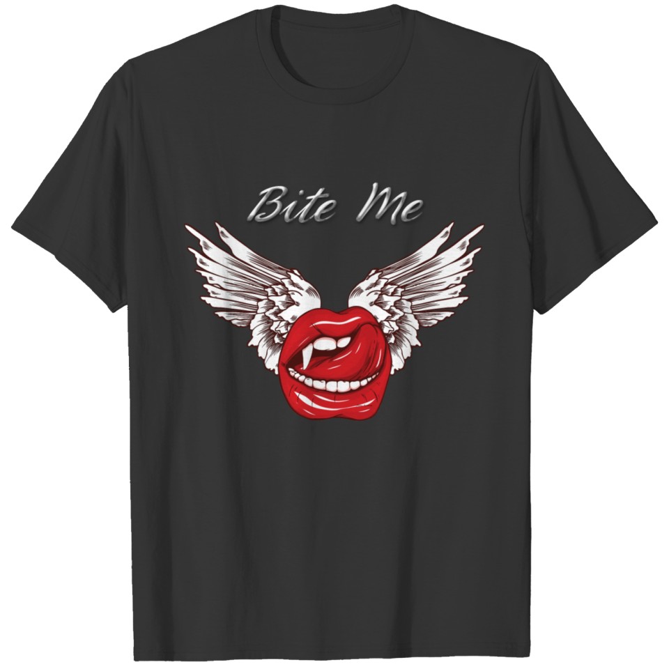 Bite me Vampkiss Wings T-shirt
