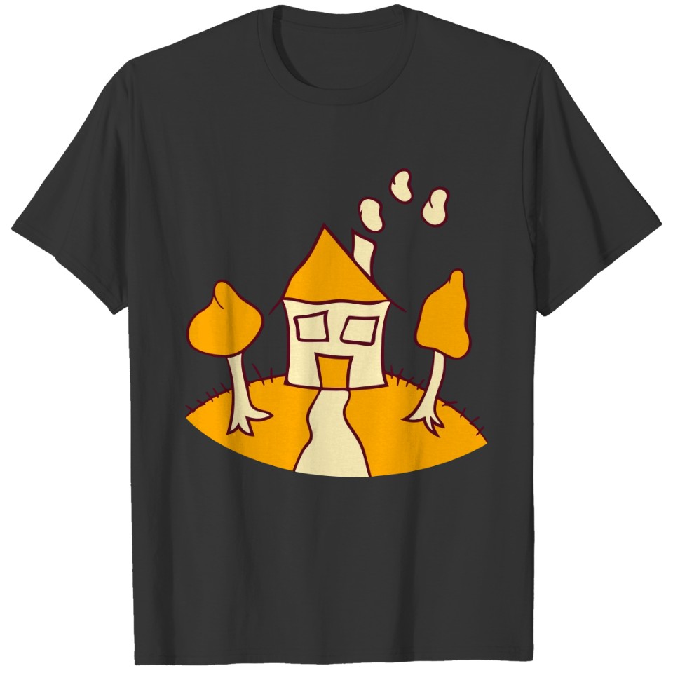 mountain hill lonely tree house painted children d T-shirt