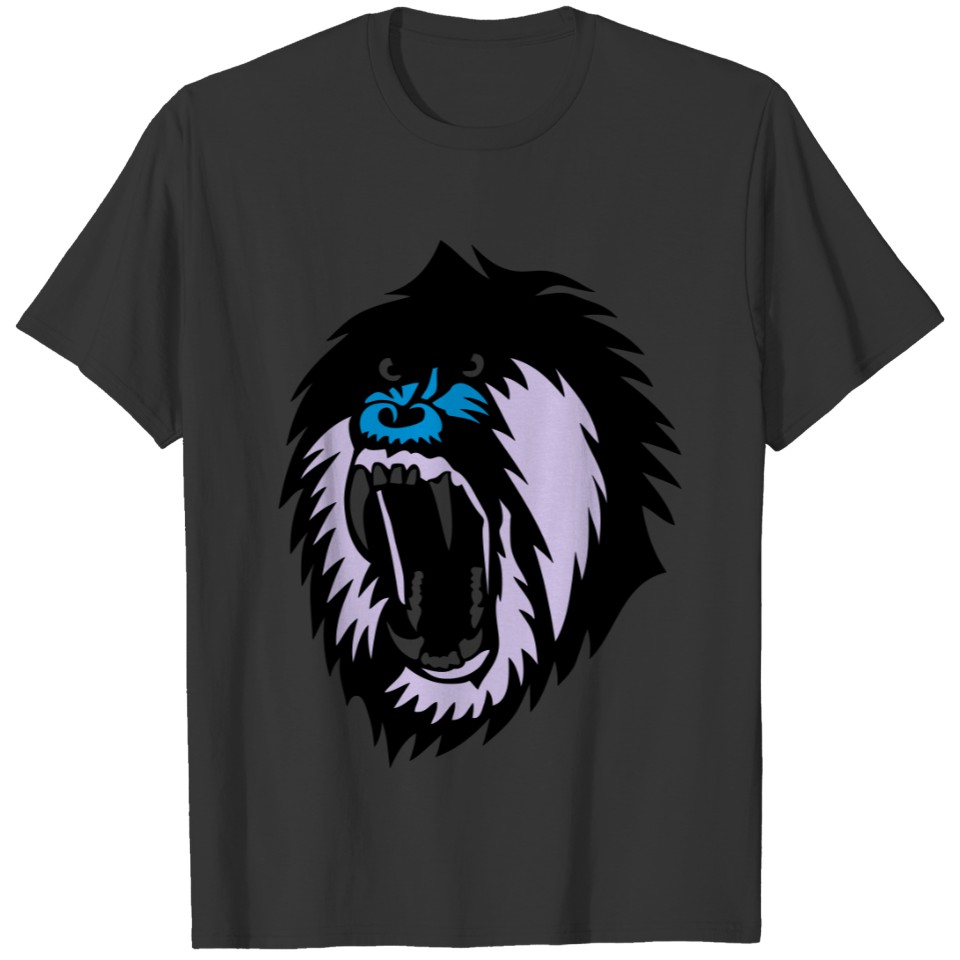 fierce monkey mouth open makake 0 T-shirt