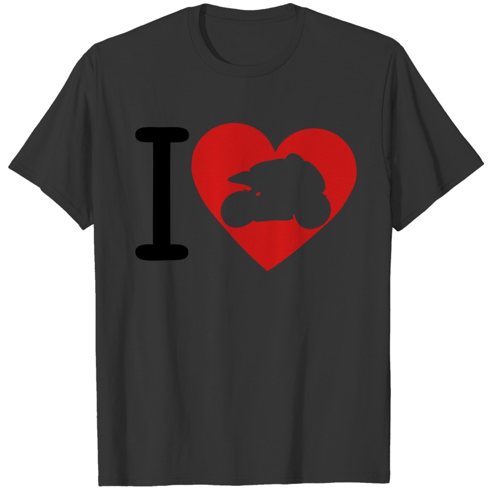 love heart 2 motorbike speed T-shirt
