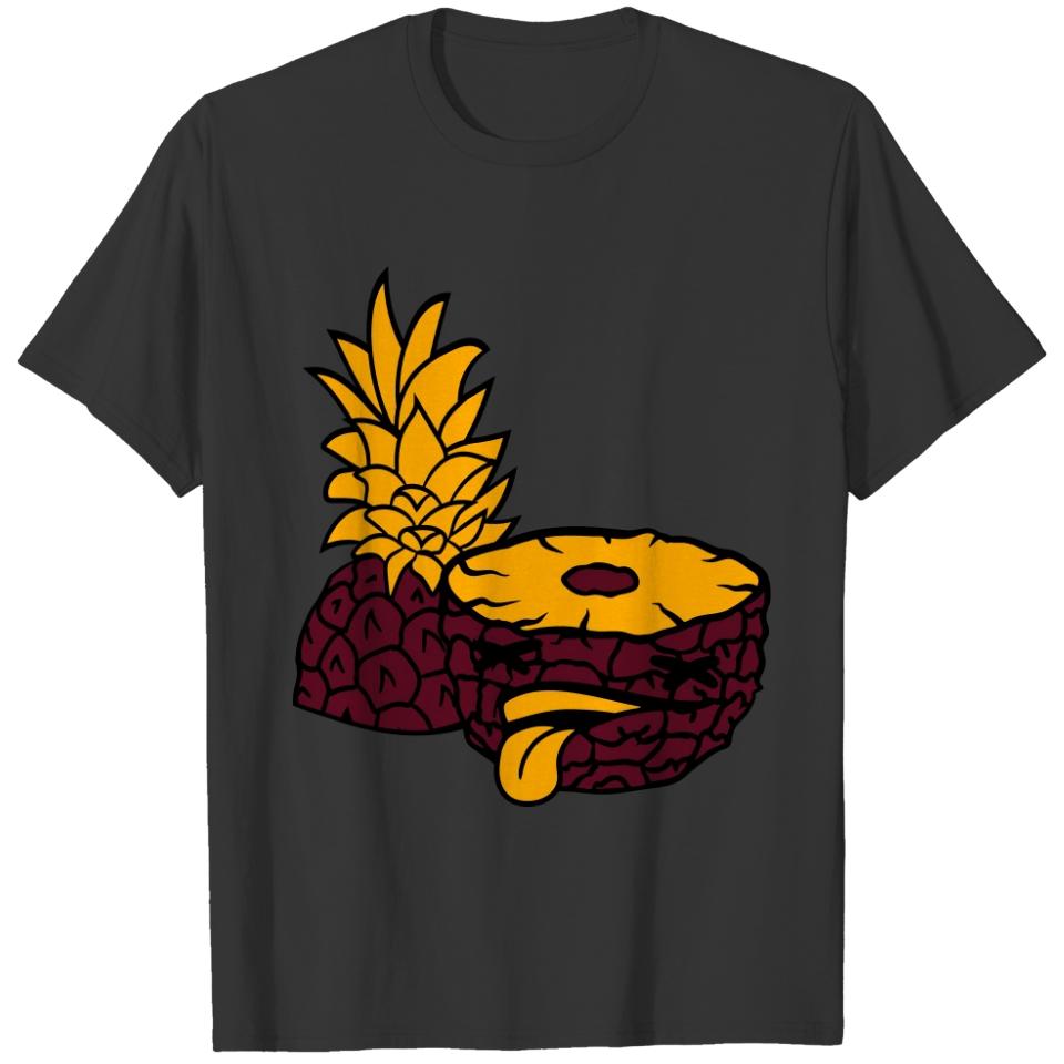death face murderous face pineapple half cut half T-shirt