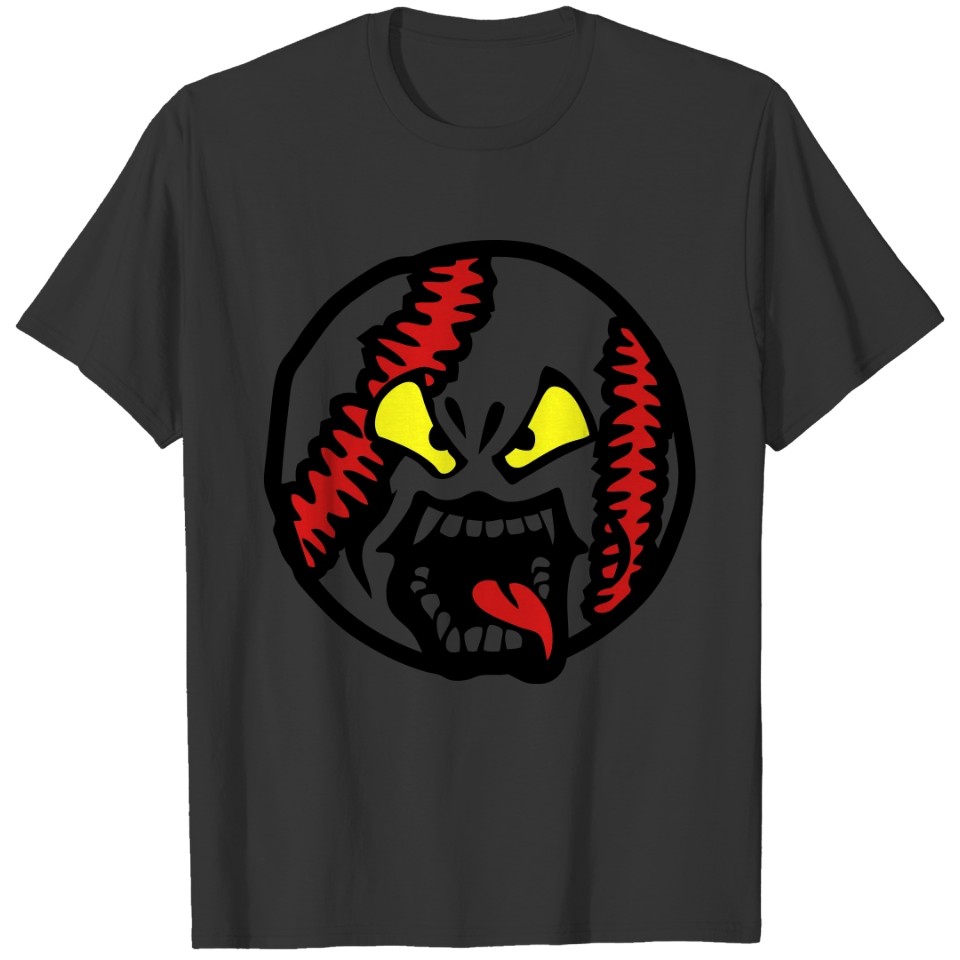 baseball cartoon face language drawing T-shirt