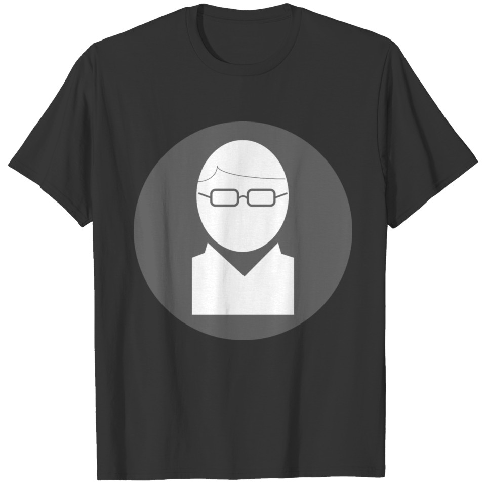 Icon: Glasses Hair Part White on Grey T Shirts