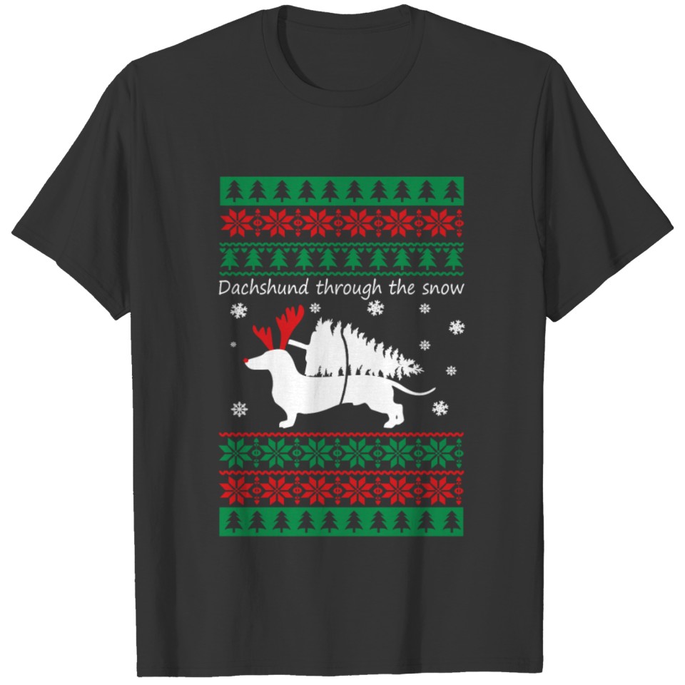 Dachshund Christmas - Dachshund through the snow T-shirt