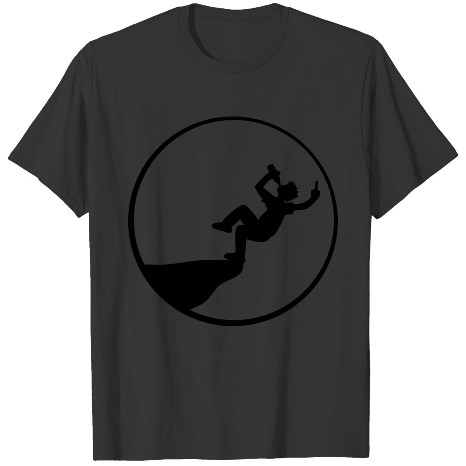 Moon night cliff suicide live drunk rush jump drin T-shirt