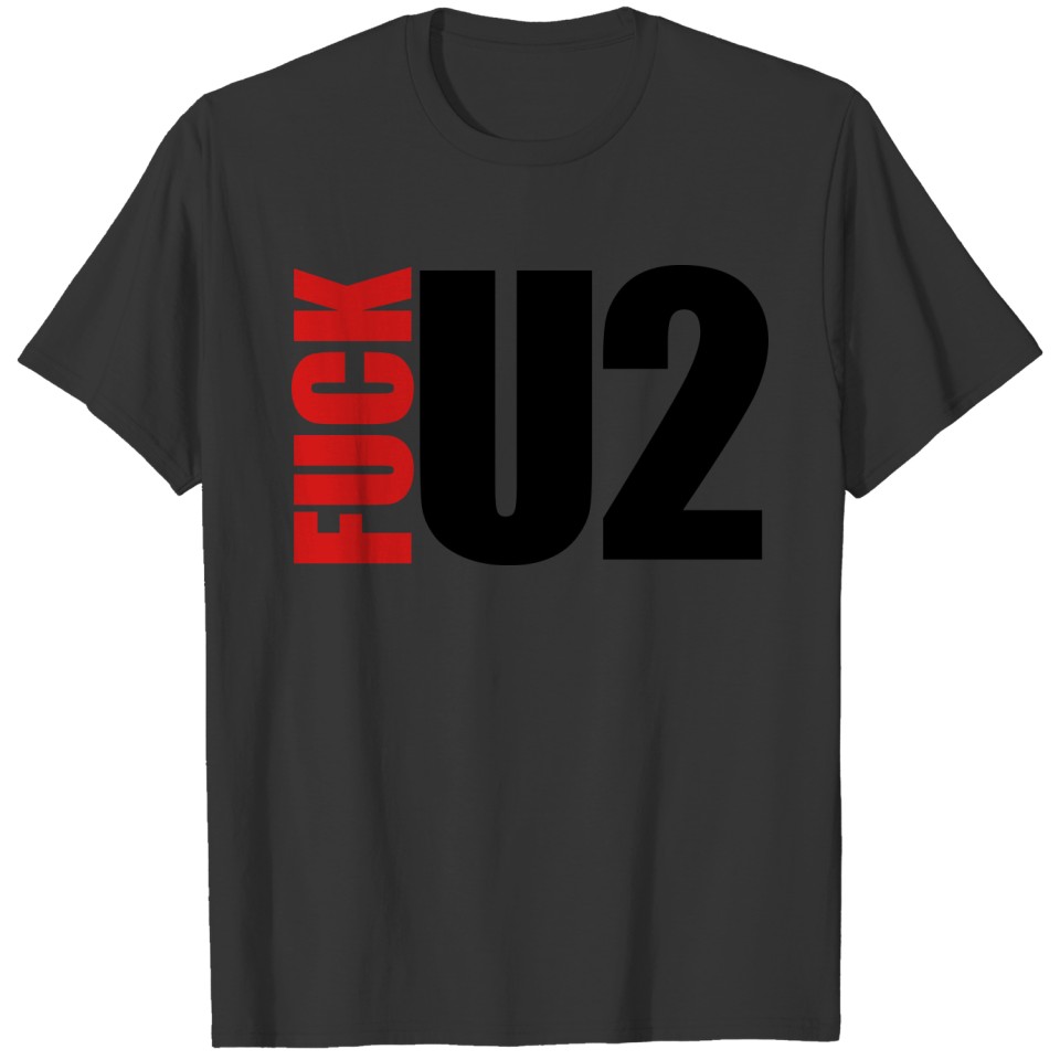 Text design two 2 number too too cool letter u fuc T-shirt