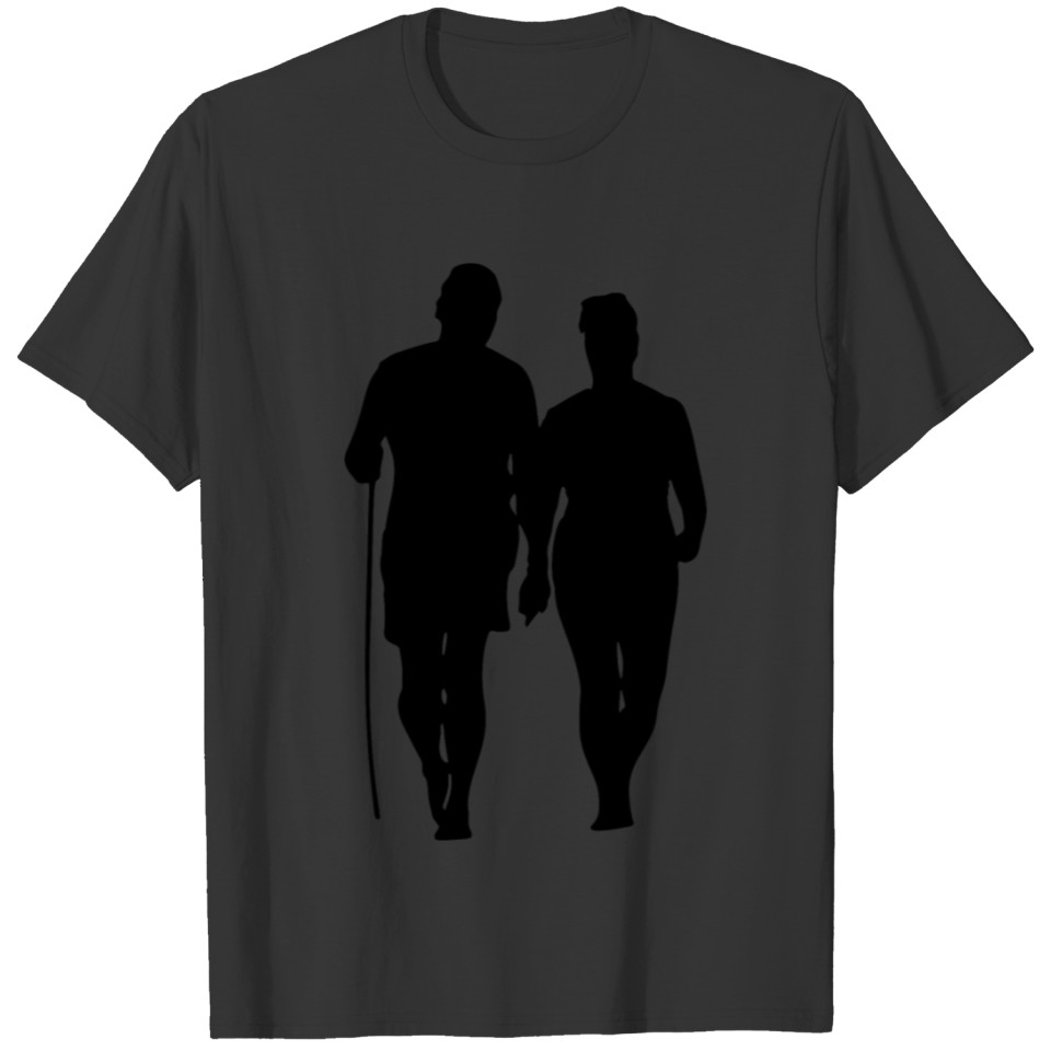 Couple Walking On Beach Silhouette T Shirts