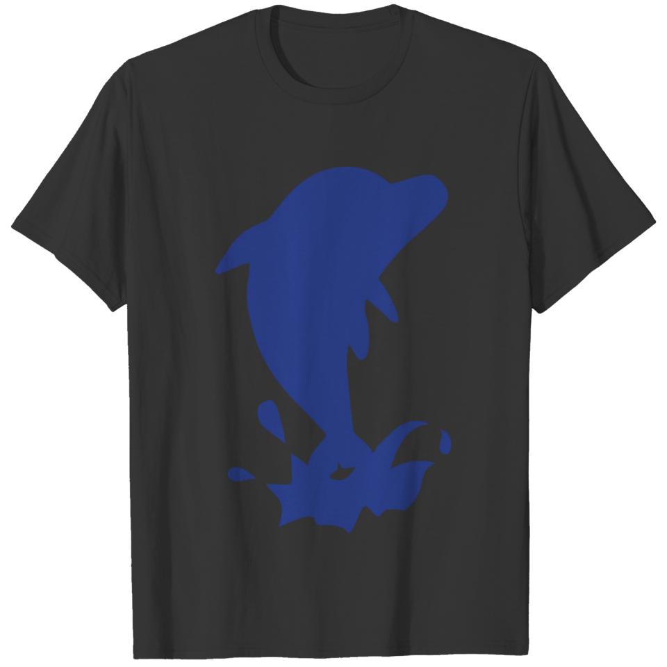 Silhouette drop jump water ocean logo outline cute T-shirt