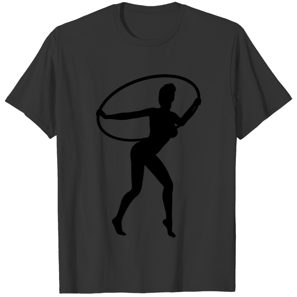Girl dancing with hoop silhouette T-shirt